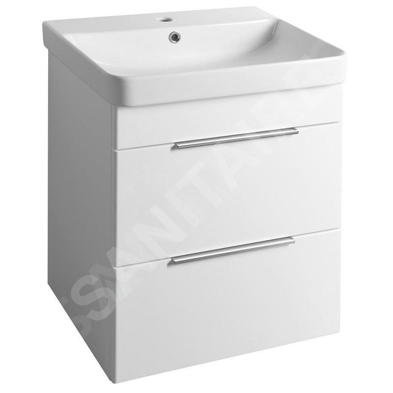 Bruckner Neron - Armoire avec lavabo, 57x64x45 cm, 2 tiroirs, blanc 501.117.0 Bruckner Neron - Armoire avec lavabo, 57x64x45 cm, 2 tiroirs, blanc 501.117.0
