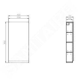 Cersanit Moduo - Armoire 80x40x14 cm, 1 porte, charnières G/D, blanc K116-018