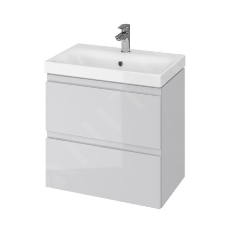 Cersanit Moduo - Meuble-lavabo, 57x60x38cm, 2 tiroirs, gris S590-003-DSM