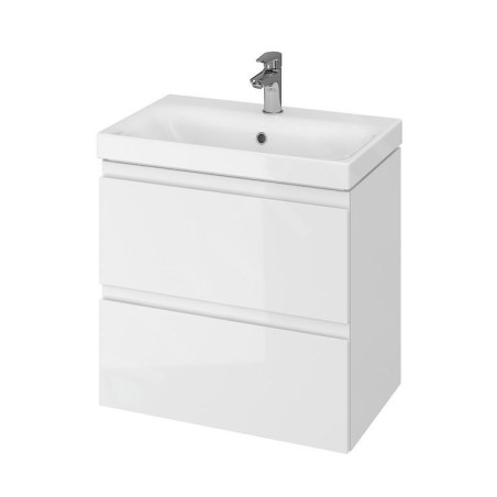 Cersanit Moduo - Meuble-lavabo, 57x60x38cm, 2 tiroirs, blanc S590-004-DSM