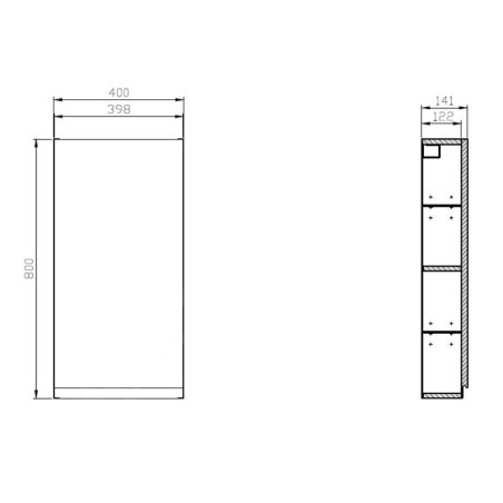 Cersanit Moduo - Armoire 80x40x14 cm, 1 porte, charnières G/D, blanc S590-028-DSM