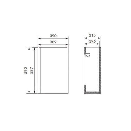 Cersanit Moduo - Meuble-lavabo, 59x39x22 cm, 1 porte, charnières G/D, anthracite S590-078