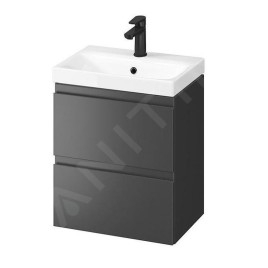 Cersanit Moduo - Meuble-lavabo, 57x49x40cm, 2 tiroirs, anthracite S590-079