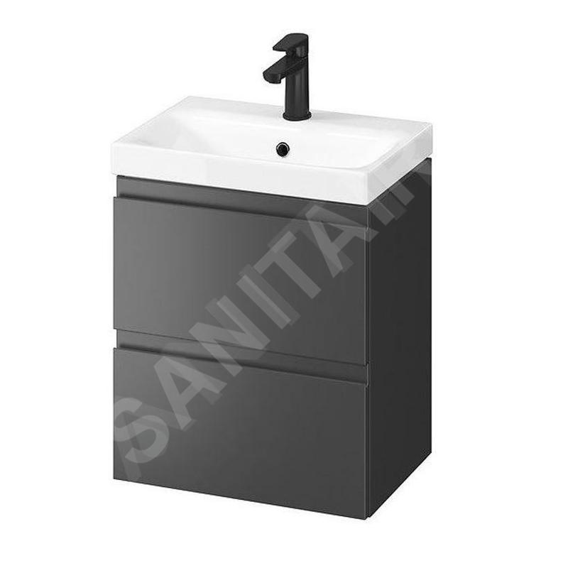 Cersanit Moduo - Meuble-lavabo, 57x49x40cm, 2 tiroirs, anthracite S590-079 Cersanit Moduo - Meuble-lavabo, 57x49x40cm, 2 tiroirs, anthracite S590-079