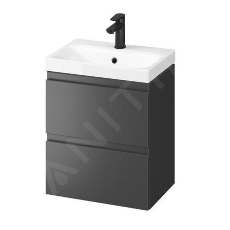 Cersanit Moduo - Meuble-lavabo, 57x49x40cm, 2 tiroirs, anthracite S590-079
