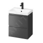 Cersanit Moduo - Meuble-lavabo, 57x49x40cm, 2 tiroirs, anthracite S590-079 Cersanit Moduo - Meuble-lavabo, 57x49x40cm, 2 tiroirs, anthracite S590-079