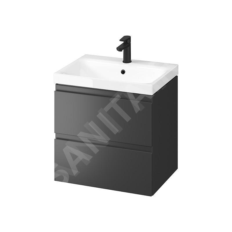 Cersanit Moduo - Meuble-lavabo, 57x60x45cm, 2 tiroirs, anthracite S590-080