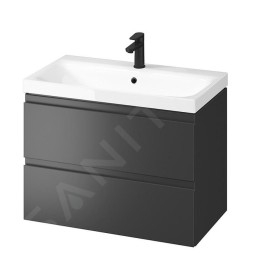 Cersanit Moduo - Meuble-lavabo, 57x80x45cm, 2 tiroirs, anthracite S590-081
