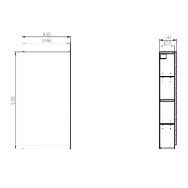 Cersanit Moduo - Armoire 80x40x14 cm, 1 porte, charnières G/D, anthracite S590-082