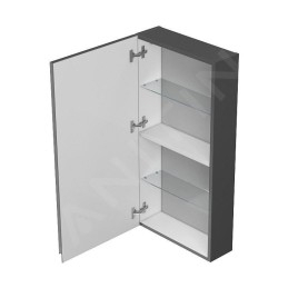 Cersanit Moduo - Armoire 80x40x14 cm, 1 porte, charnières G/D, anthracite S590-082