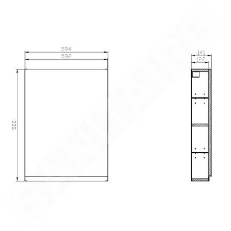 Cersanit Moduo - Armoire 80x59x14 cm, 1 porte, charnières G/D, anthracite S590-083
