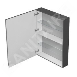 Cersanit Moduo - Armoire 80x59x14 cm, 1 porte, charnières G/D, anthracite S590-083