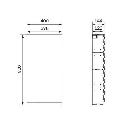Cersanit Moduo - Armoire à miroir, 80x40x14 cm, 1 porte, charnières G/D, anthracite S590-084