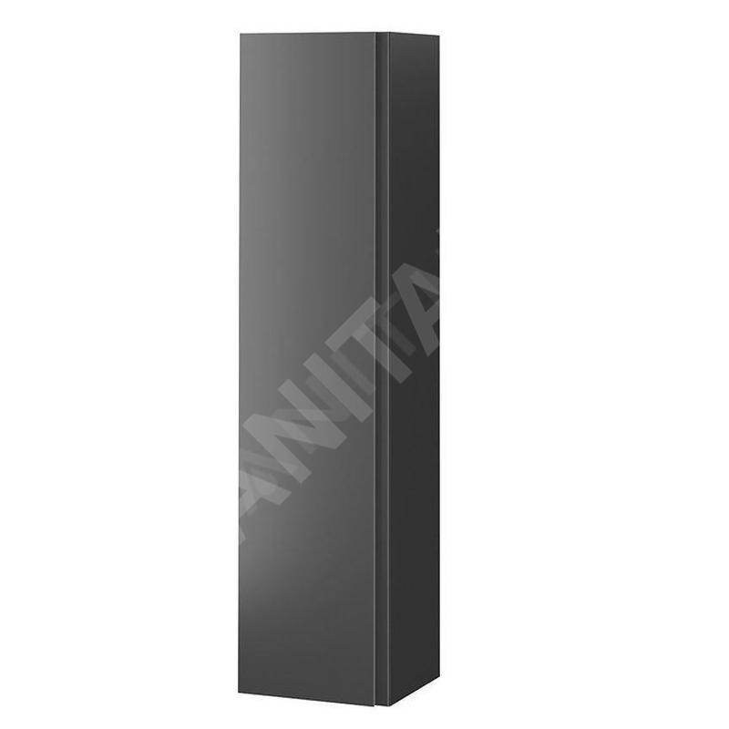 Cersanit Moduo - Armoire haute, 160x40x34 cm, 1 porte, charnières G/D, miroir intérieur, anthracite S590-086