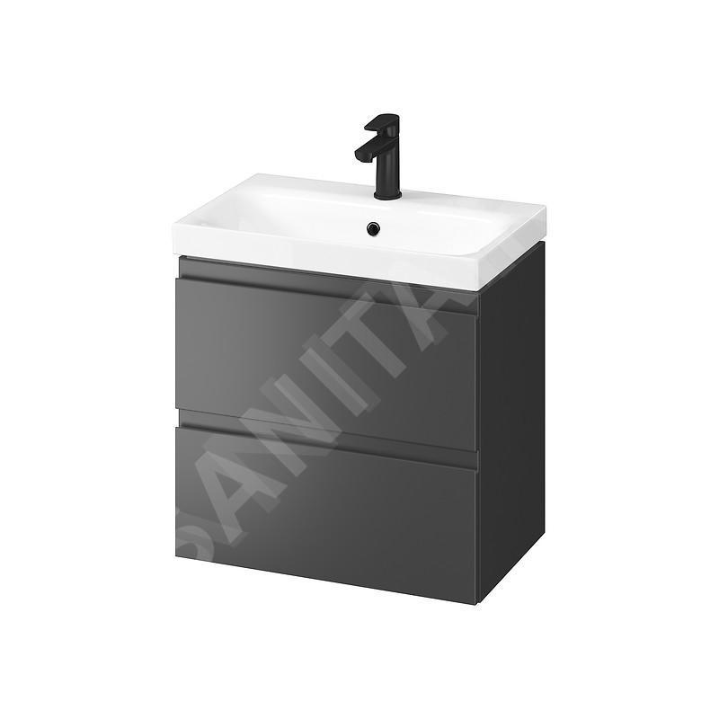 Cersanit Moduo - Meuble lavabo, 57x60x38cm, 2 tiroirs, anthracite S590-088 Cersanit Moduo - Meuble lavabo, 57x60x38cm, 2 tiroirs, anthracite S590-088