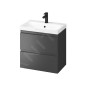 Cersanit Moduo - Meuble lavabo, 57x60x38cm, 2 tiroirs, anthracite S590-088 Cersanit Moduo - Meuble lavabo, 57x60x38cm, 2 tiroirs, anthracite S590-088