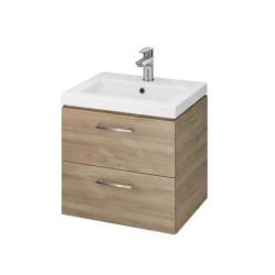 Cersanit Lara - Meuble avec lavabo, 46x49x40 cm, 2 tiroirs, noyer S801-153-DSM