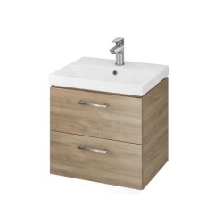 Cersanit Lara - Meuble avec lavabo, 46x49x40 cm, 2 tiroirs, noyer S801-155-DSM