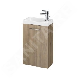 Cersanit Lara - Meuble avec lavabo, 59x39x22 cm, 1 porte, charnières G/D, noyer S801-188-DSM
