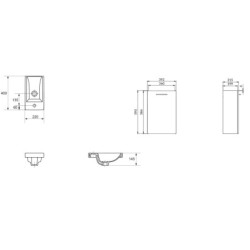 Cersanit Lara - Meuble avec lavabo, 59x39x22 cm, 1 porte, charnières G/D, gris S801-189