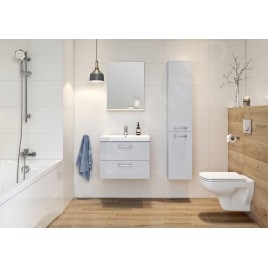 Cersanit Lara - Meuble avec lavabo, 46x49x40 cm, 2 tiroirs, gris S801-212-DSM
