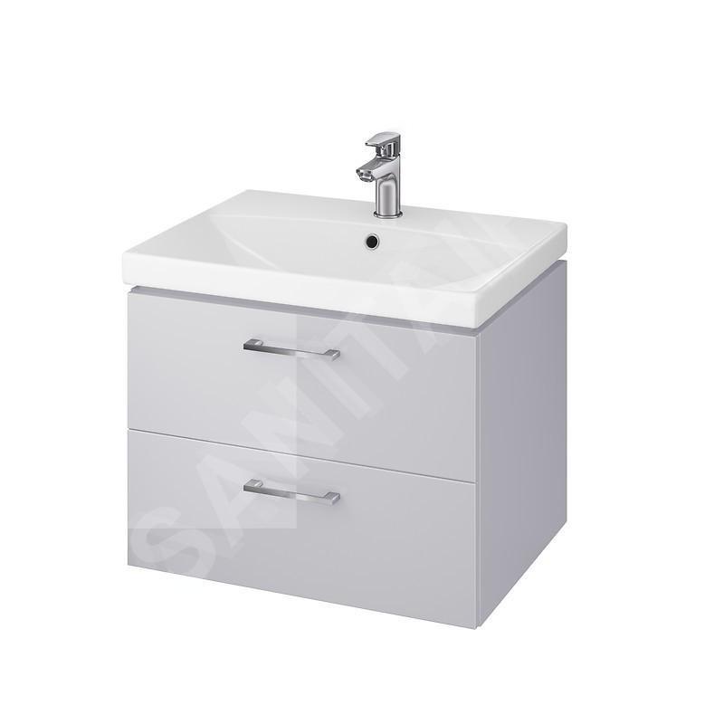 Cersanit Lara - Armoire avec lavabo, 45x59x45 cm, 2 tiroirs, gris S801-216-DSM
