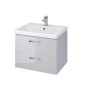 Cersanit Lara - Armoire avec lavabo, 45x59x45 cm, 2 tiroirs, gris S801-216-DSM