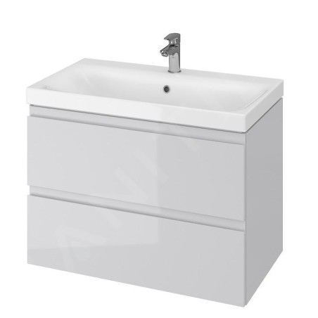 Cersanit Moduo - Meuble avec lavabo, 57x80x45 cm, 2 tiroirs, gris S801-220-DSM