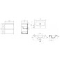 Cersanit Moduo - Meuble avec lavabo, 57x50x35 cm, 2 tiroirs, gris S801-228-DSM
