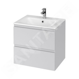 Cersanit Moduo - Meuble avec lavabo, 57x60x45 cm, 2 tiroirs, gris S801-313-DSM