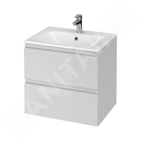 Cersanit Moduo - Meuble avec lavabo, 57x60x45 cm, 2 tiroirs, gris S801-313-DSM