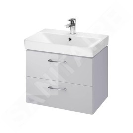 Cersanit Lara - Meuble avec lavabo, 46x59x38 cm, 2 tiroirs, gris S801-317-DSM