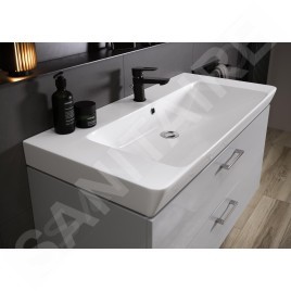Cersanit Lara - Meuble avec lavabo, 46x59x38 cm, 2 tiroirs, gris S801-317-DSM