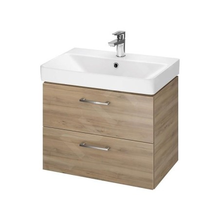 Cersanit Lara - Meuble avec lavabo, 46x59x38 cm, 2 tiroirs, noyer S801-319-DSM