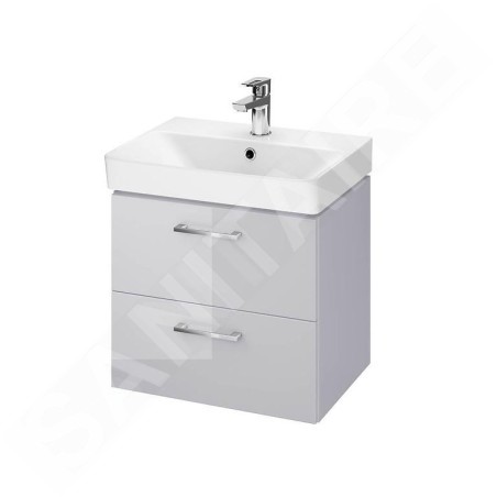 Cersanit Lara - Meuble avec lavabo, 46x49x35 cm, 2 tiroirs, gris S801-320-DSM