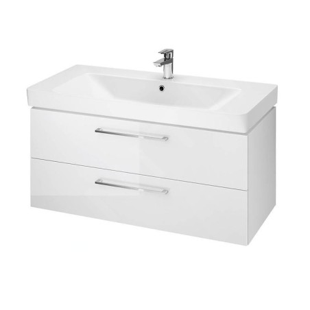 Cersanit Lara - Meuble avec lavabo, 46x99x45 cm, 2 tiroirs, blanc S801-330-DSM