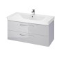 Cersanit Lara - Meuble avec lavabo, 46x99x45 cm, 2 tiroirs, gris S801-332-DSM Cersanit Lara - Meuble avec lavabo, 46x99x45 cm, 2 tiroirs, gris S801-332-DSM