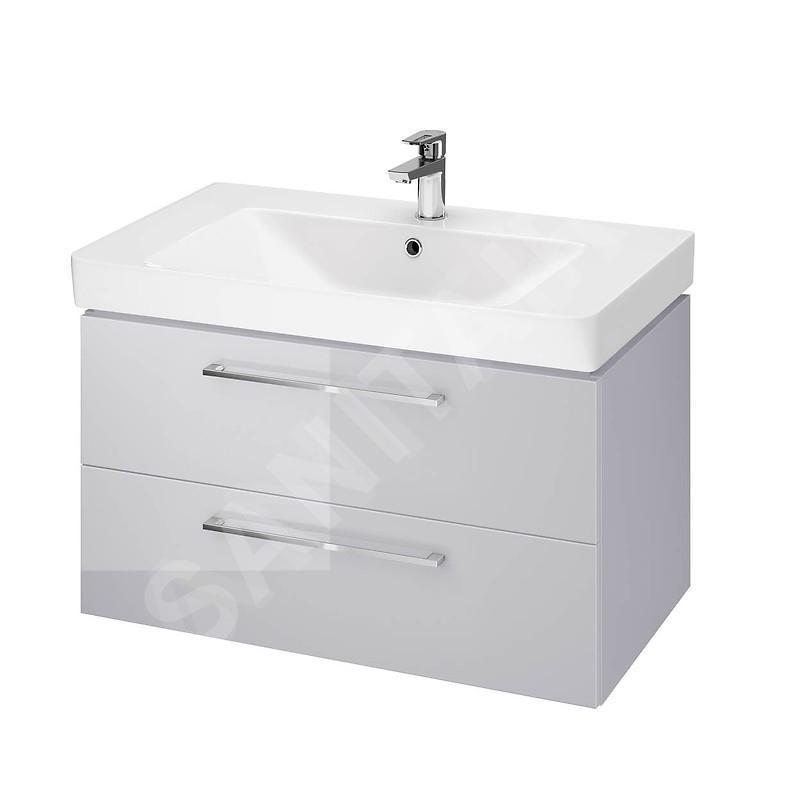 Cersanit Lara - Meuble avec lavabo, 45x79x45 cm, 2 tiroirs, gris S801-340-DSM Cersanit Lara - Meuble avec lavabo, 45x79x45 cm, 2 tiroirs, gris S801-340-DSM