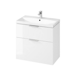 Cersanit City - Meuble avec lavabo, 74x79x45 cm, 2 tiroirs, blanc S801-423