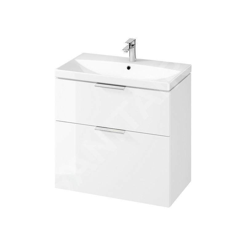 Cersanit City - Meuble avec lavabo, 74x79x45 cm, 2 tiroirs, blanc S801-423