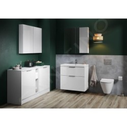 Cersanit City - Meuble avec lavabo, 74x79x45 cm, 2 tiroirs, blanc S801-423
