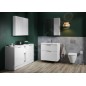 Cersanit City - Meuble avec lavabo, 74x79x45 cm, 2 tiroirs, blanc S801-423