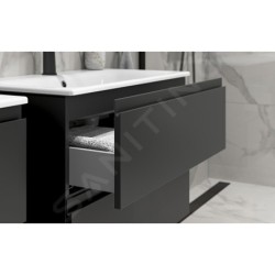 Cersanit Moduo - Meuble avec lavabo, 57x80x38 cm, 2 tiroirs, anthracite S801-468-DSM