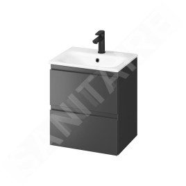 Cersanit Moduo - Meuble avec lavabo, 57x49x40 cm, 2 tiroirs, anthracite S801-479