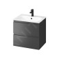 Cersanit Moduo - Meuble avec lavabo, 57x60x45 cm, 2 tiroirs, anthracite S801-480 Cersanit Moduo - Meuble avec lavabo, 57x60x45 cm, 2 tiroirs, anthracite S801-480