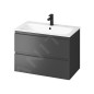 Cersanit Moduo - Meuble avec lavabo, 57x80x45 cm, 2 tiroirs, anthracite S801-481 Cersanit Moduo - Meuble avec lavabo, 57x80x45 cm, 2 tiroirs, anthracite S801-481