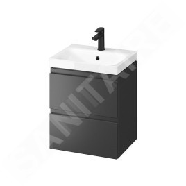 Cersanit Moduo - Meuble avec lavabo, 57x49x40 cm, 2 tiroirs, anthracite S801-482