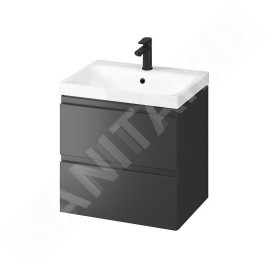 Cersanit Moduo - Meuble avec lavabo, 57x60x45 cm, 2 tiroirs, anthracite S801-483