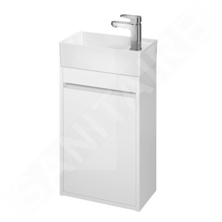 Cersanit Crea - Meuble-lavabo, 59x39x22 cm, 1 porte, charnières G/D, blanc S924-001
