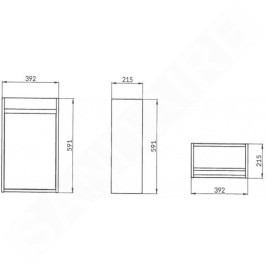 Cersanit Crea - Meuble-lavabo, 59x39x22 cm, 1 porte, charnières G/D, blanc S924-001